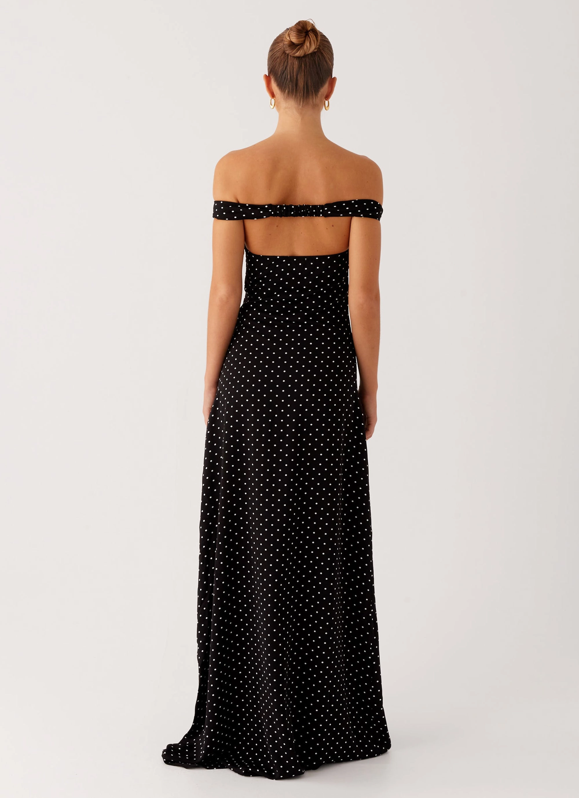 Melany Maxi Dress - Black Polka Dot