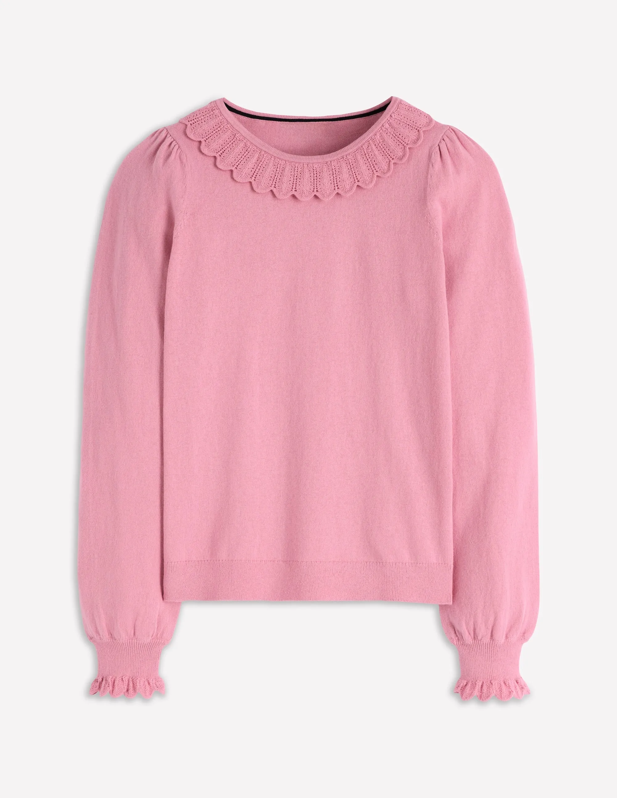 Versatile Casual Look Melina Cotton Ruffle Jumper-Formica Pink