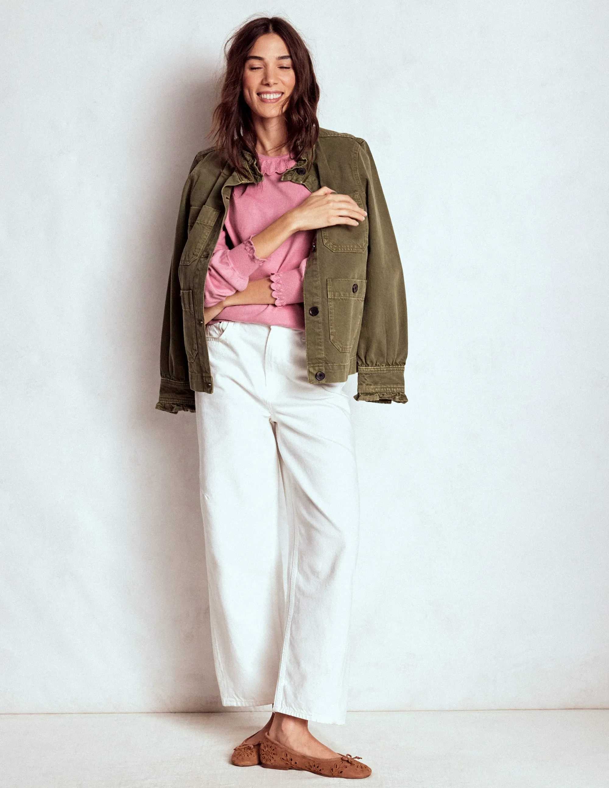 TearResistant Fabric Melina Cotton Ruffle Jumper-Formica Pink