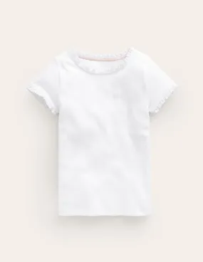 Essential Wear Short Sleeve Ribbed T-shirt-White
