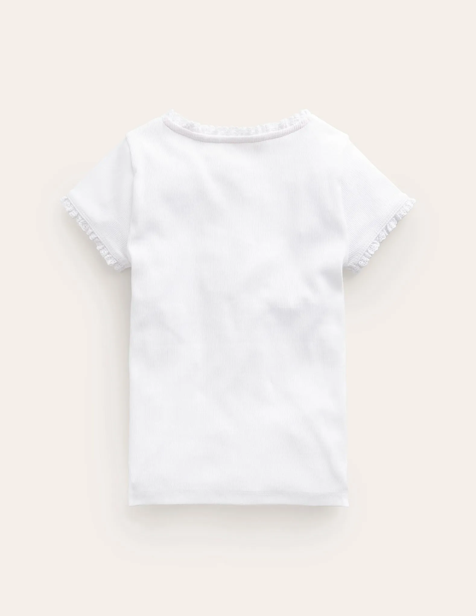 Versatile and Comfortable Simple Layer Short Sleeve Ribbed T-shirt-White