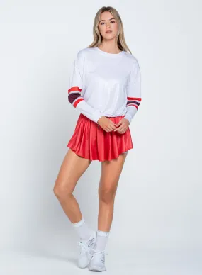 Metallic Long Sleeve Curved Hem Design