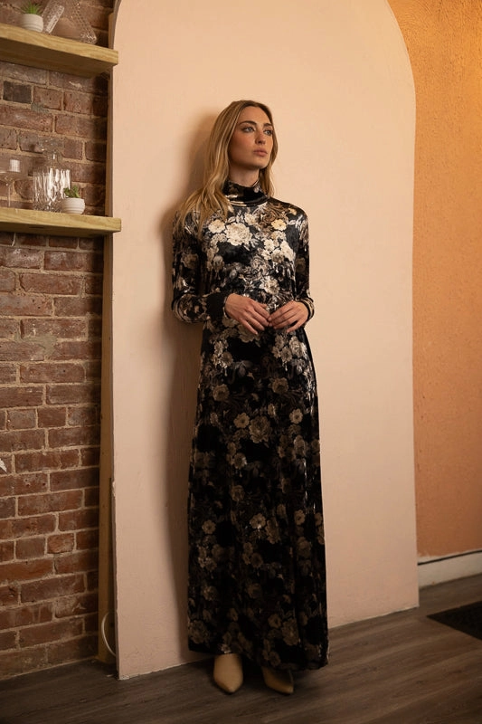 Layered Style Flattering Comfort Wear Miami Velvet Dress