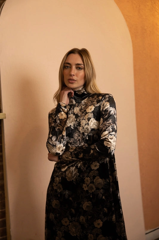 Unique Print Miami Velvet Dress