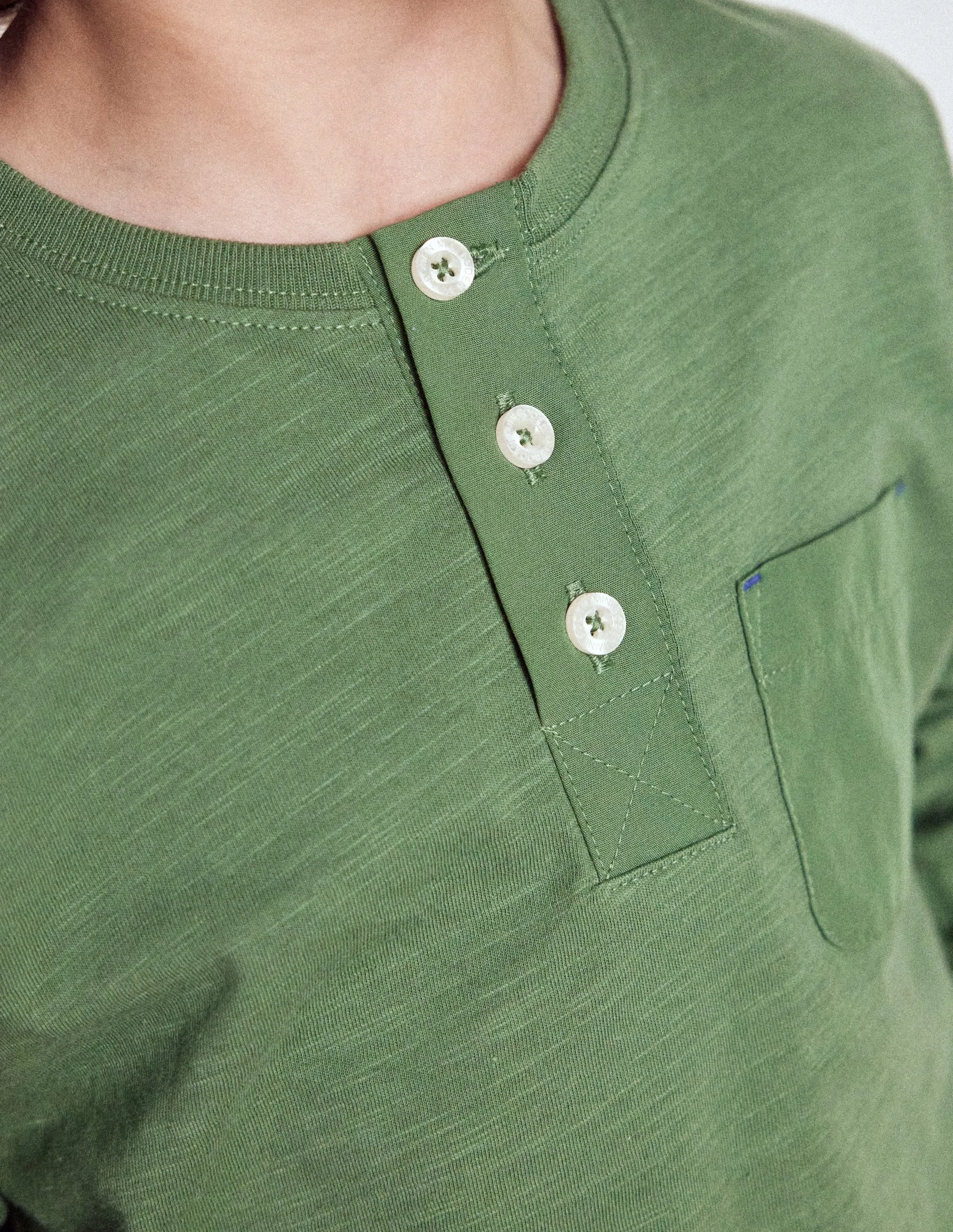 Everyday Henley T-shirt-Newt Green EasyCare Material