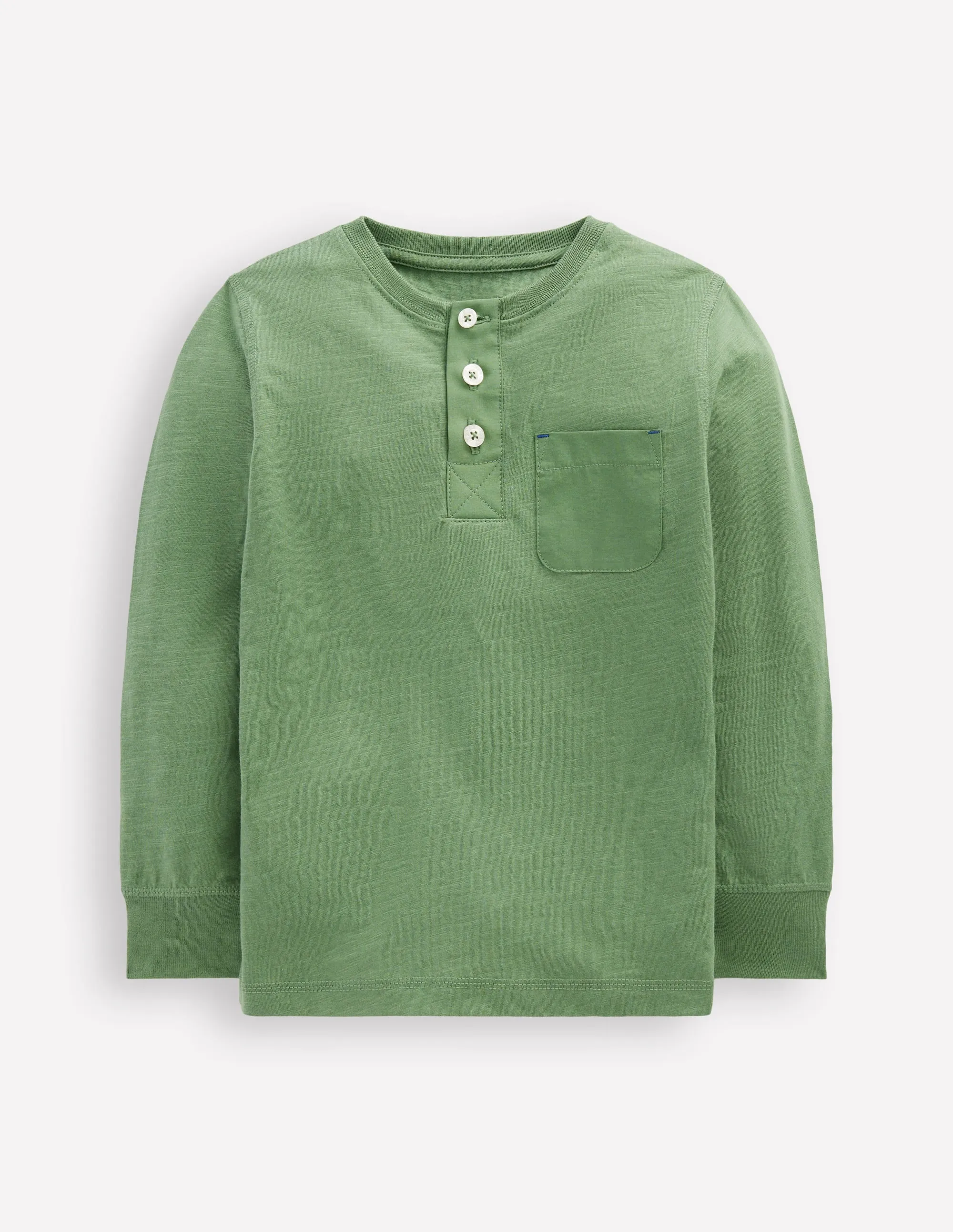 Everyday Henley T-shirt-Newt Green OdorResistant Fabric Contrast Stitching