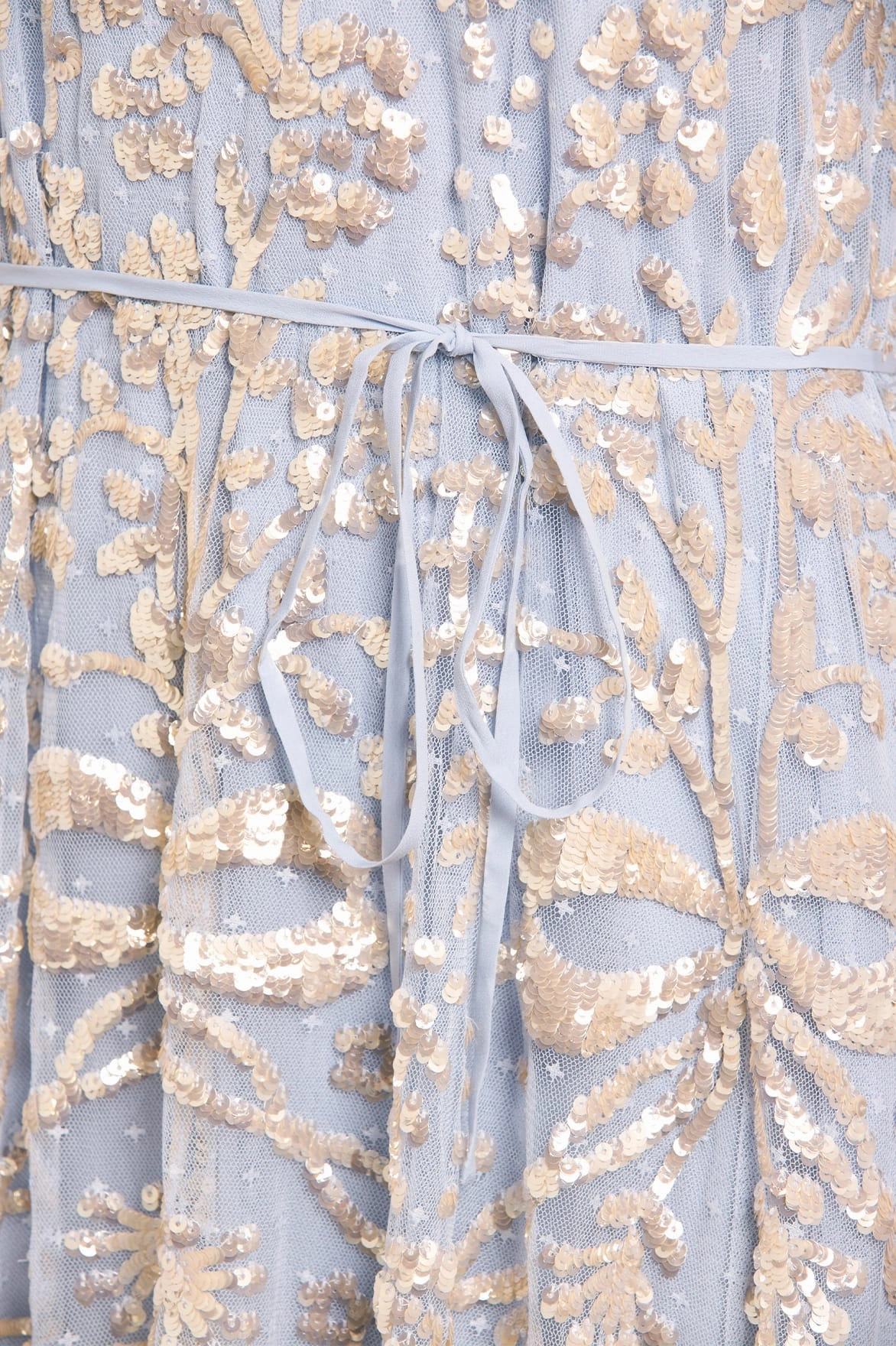 Celia Long Sleeve Ankle Gown Lace Detail