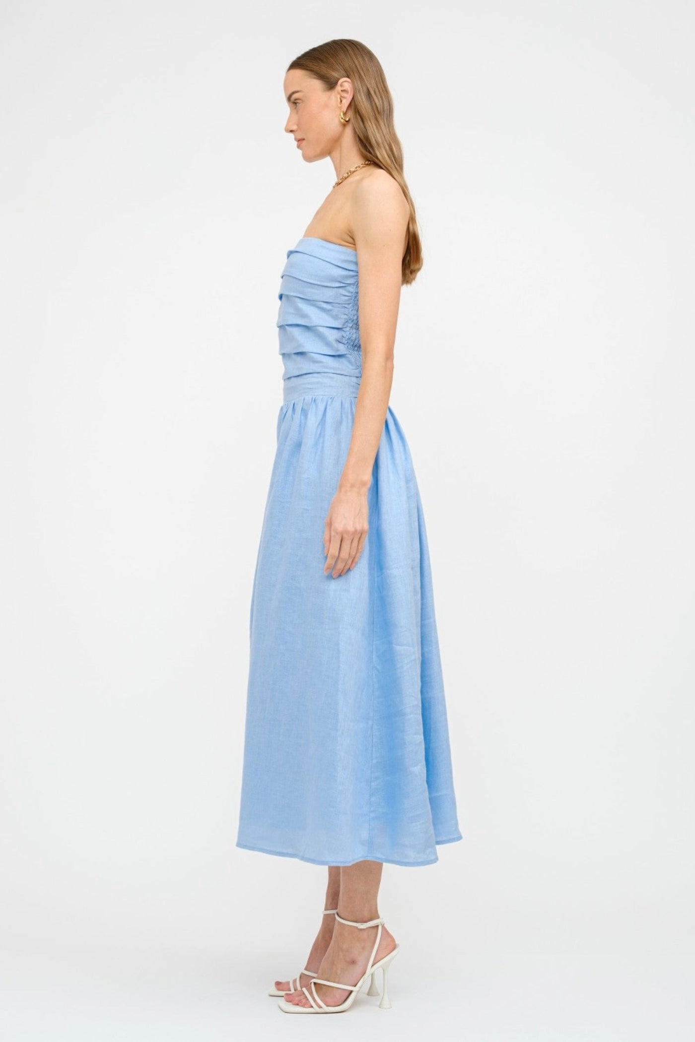 Modern Movement boho vibe PENELOPE LINEN STRAPLESS MIDI DRESS