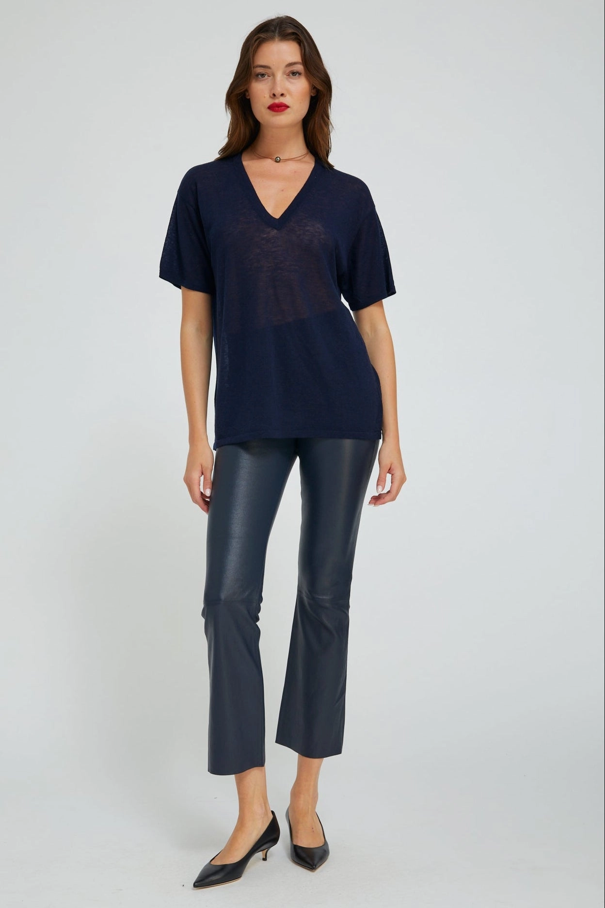 Midnight Leather Ankle Flare Yoga Class Beginner Level For Teens Shape Retain