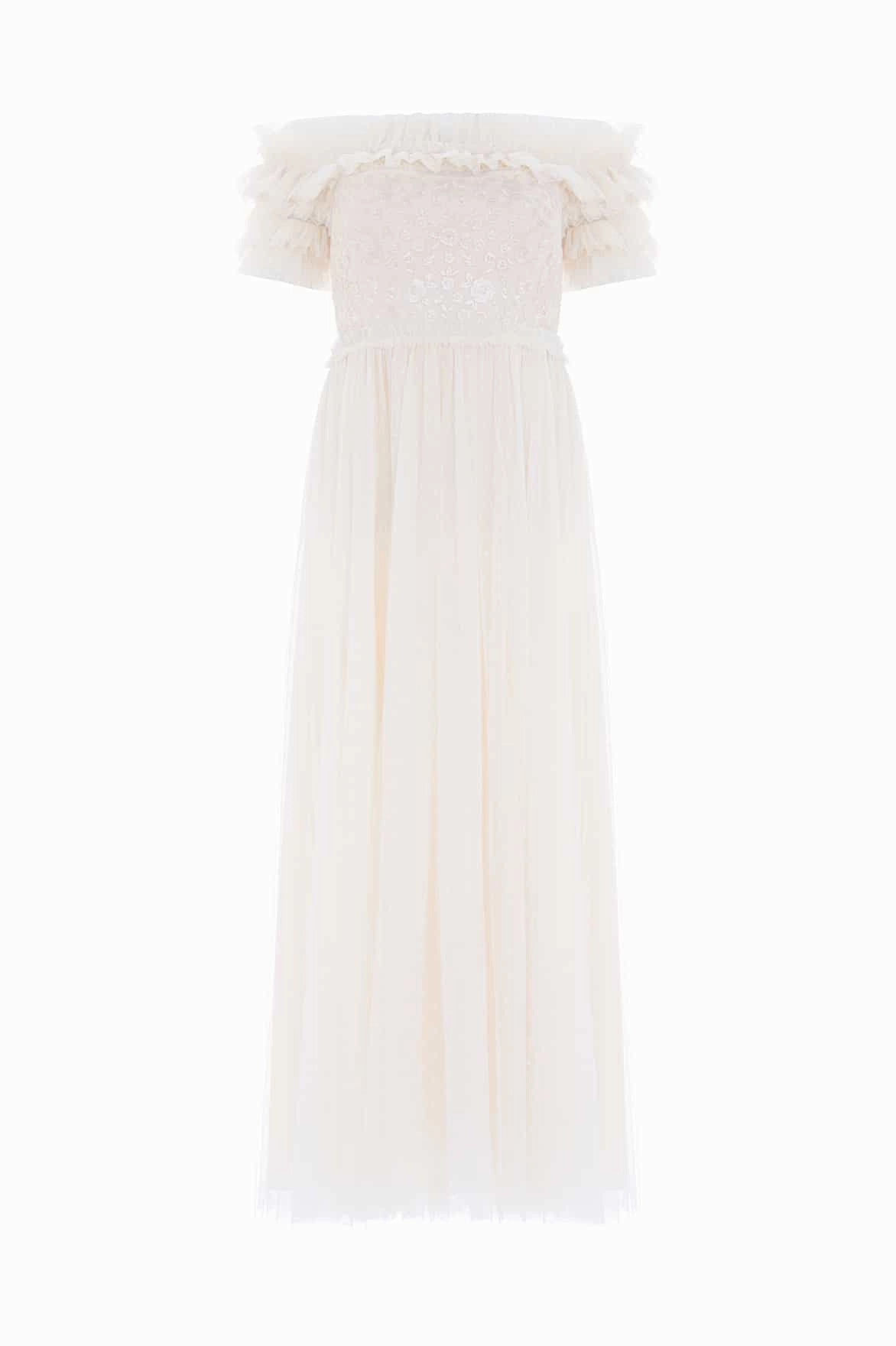 Travel piece Tear-resistant Midsummer Lace Bodice Off-Shoulder Ankle Gown