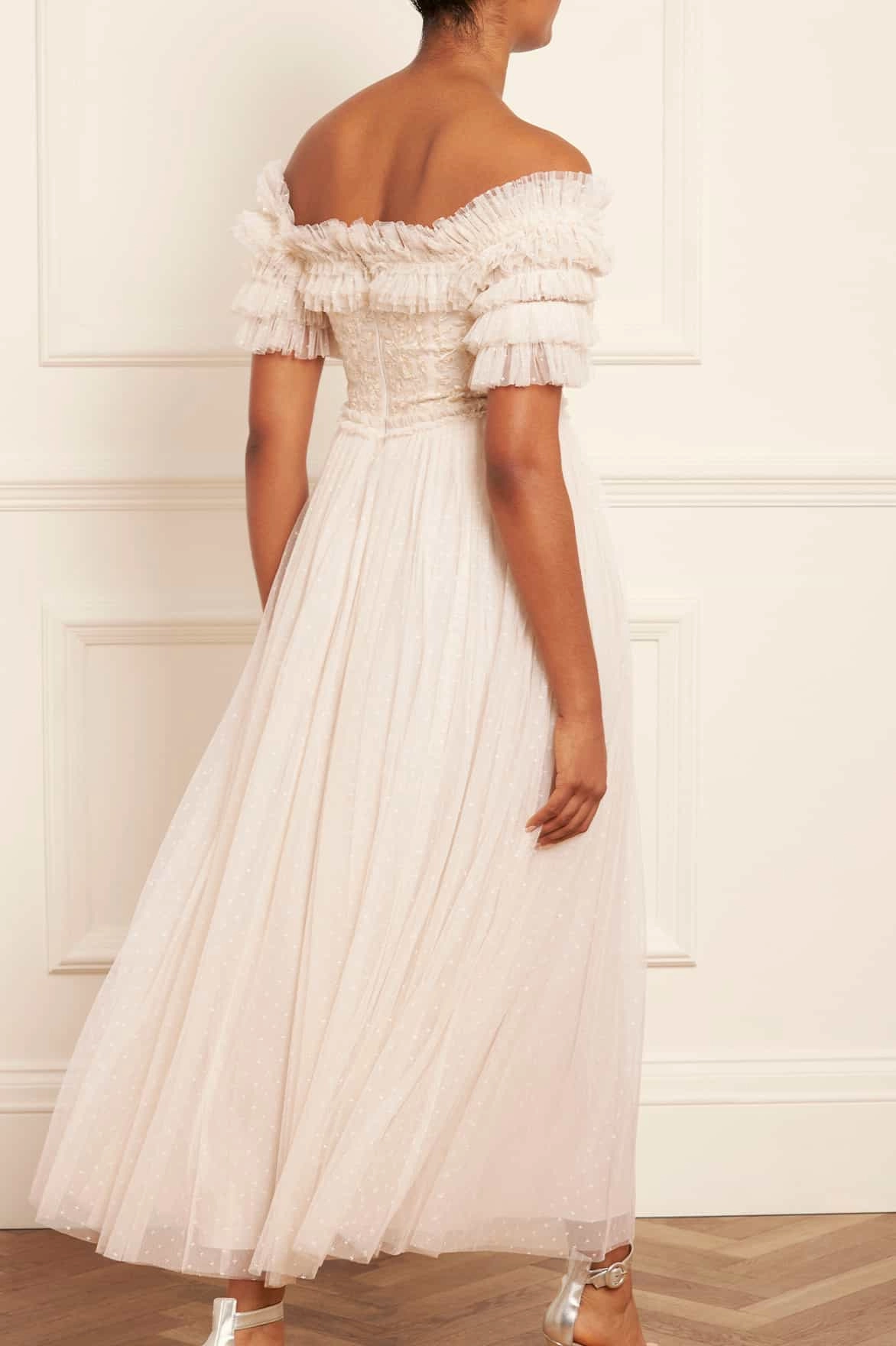 Comfortable Wear Comfortable fit Midsummer Lace Bodice Off-Shoulder Ankle Gown