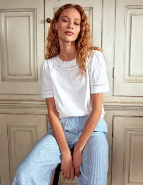 Thermal Regulation Technology Mila Lace Trim Top-White