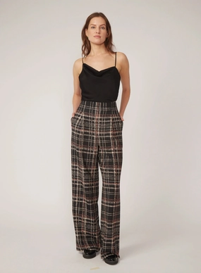 Milena Pant in Black Plaid Comfy Waistband