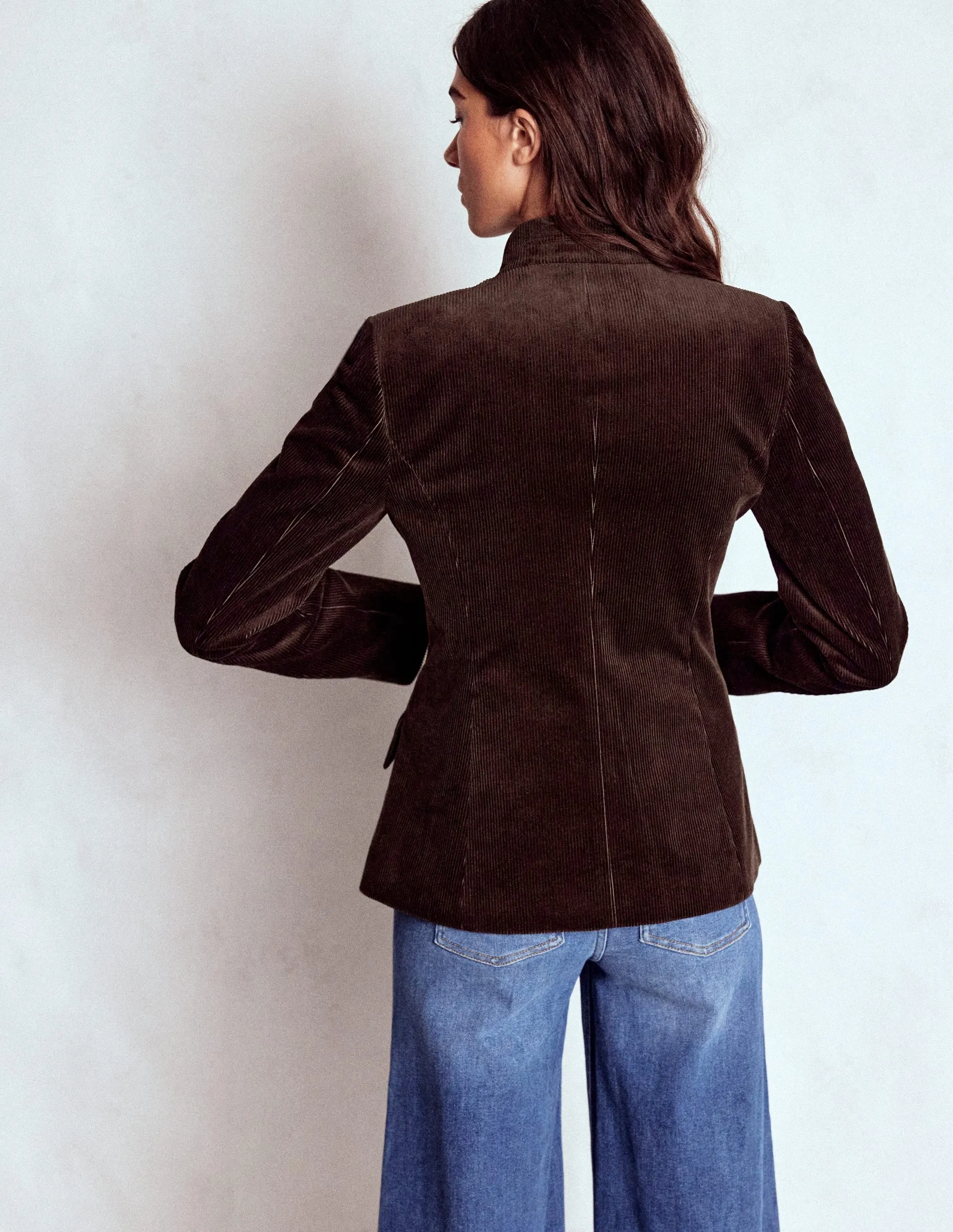 City Chill Style Military Cord Jacket-Espresso