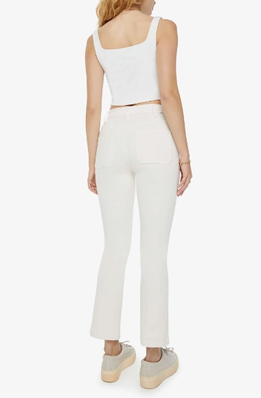 The Hustler Patch Pocket Flood in Cream Puffs Wide Leg Silhouette Classic Five Pocket Design