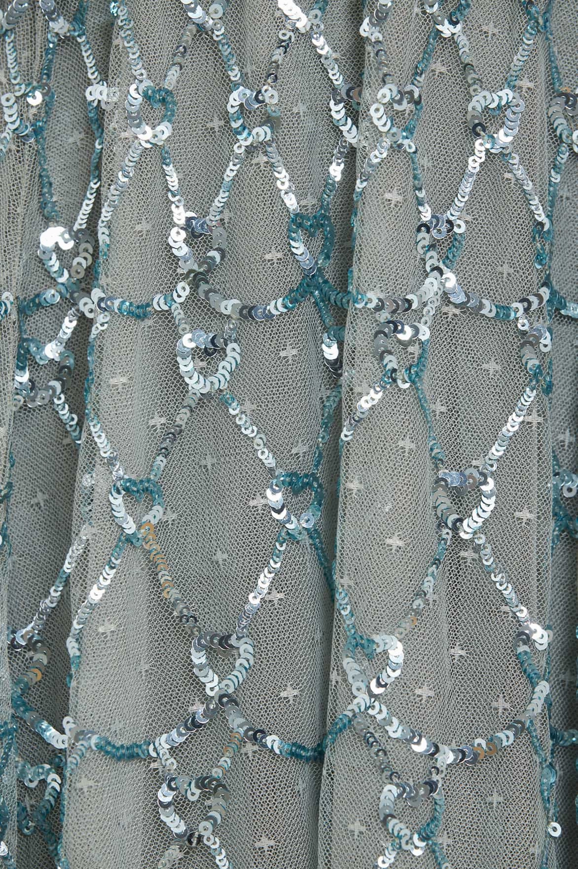 solo wear Beadwork Heart Lattice Micro Mini Dress