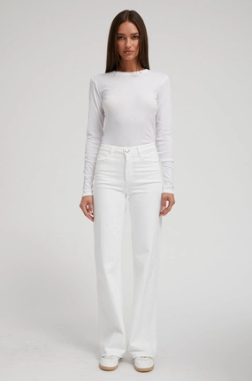 Billie Vintage Wide Leg Denim Wrinkle resistant fabric Flowy legs