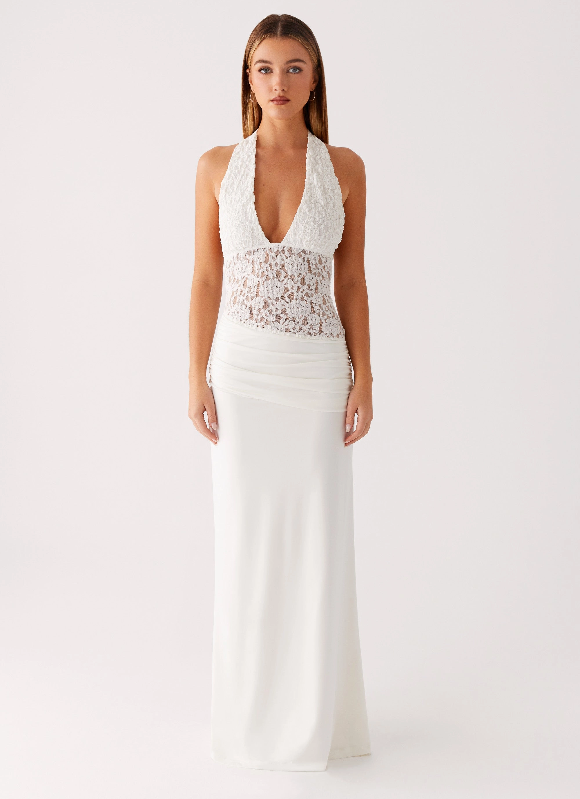 Miri Halter Maxi Dress - Ivory