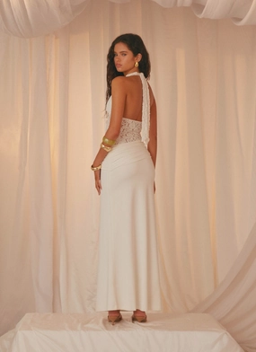 Miri Halter Maxi Dress - Ivory