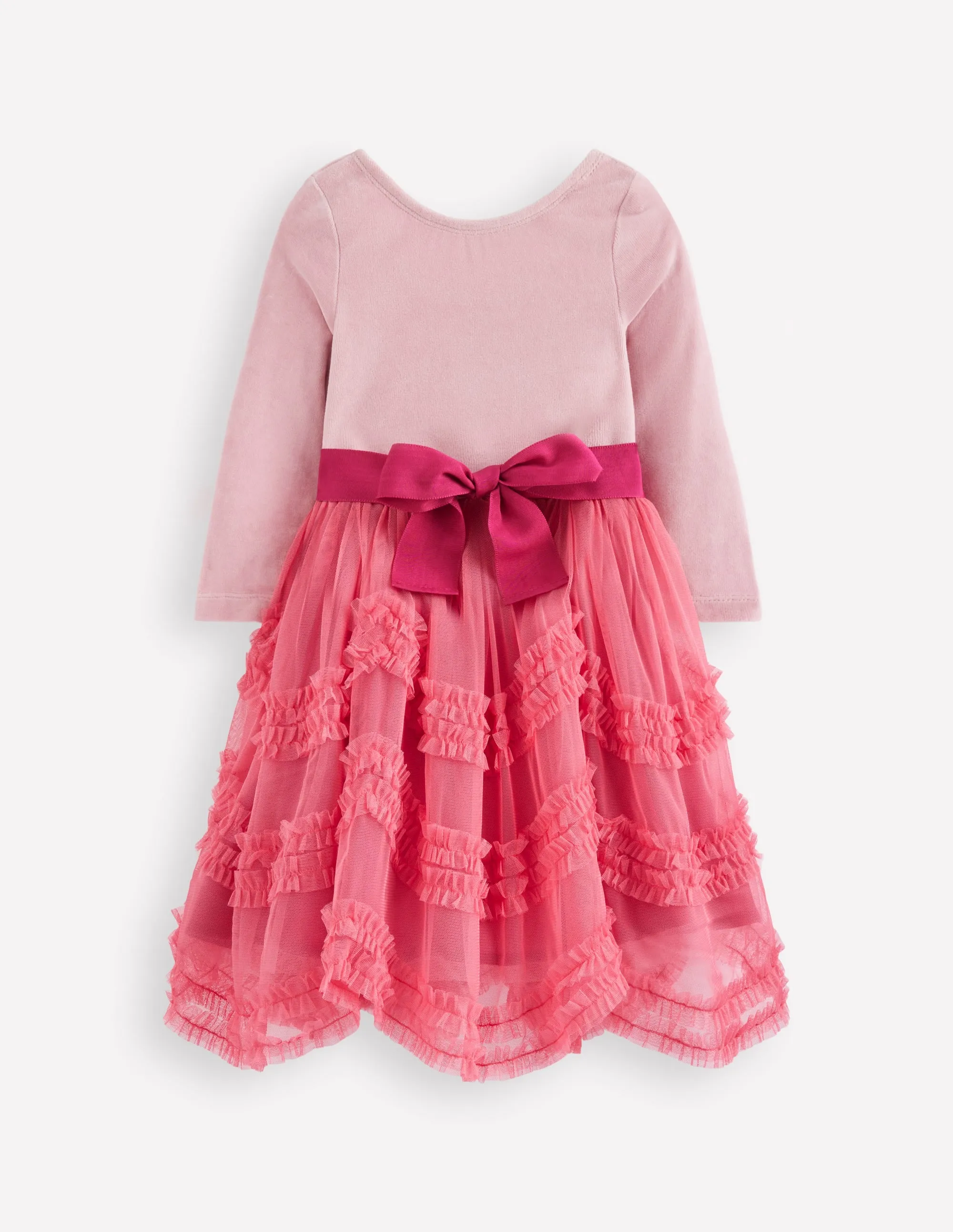 Velour Tulle Ballet Dress-Rose Pink Light Rhythm Bold Pattern