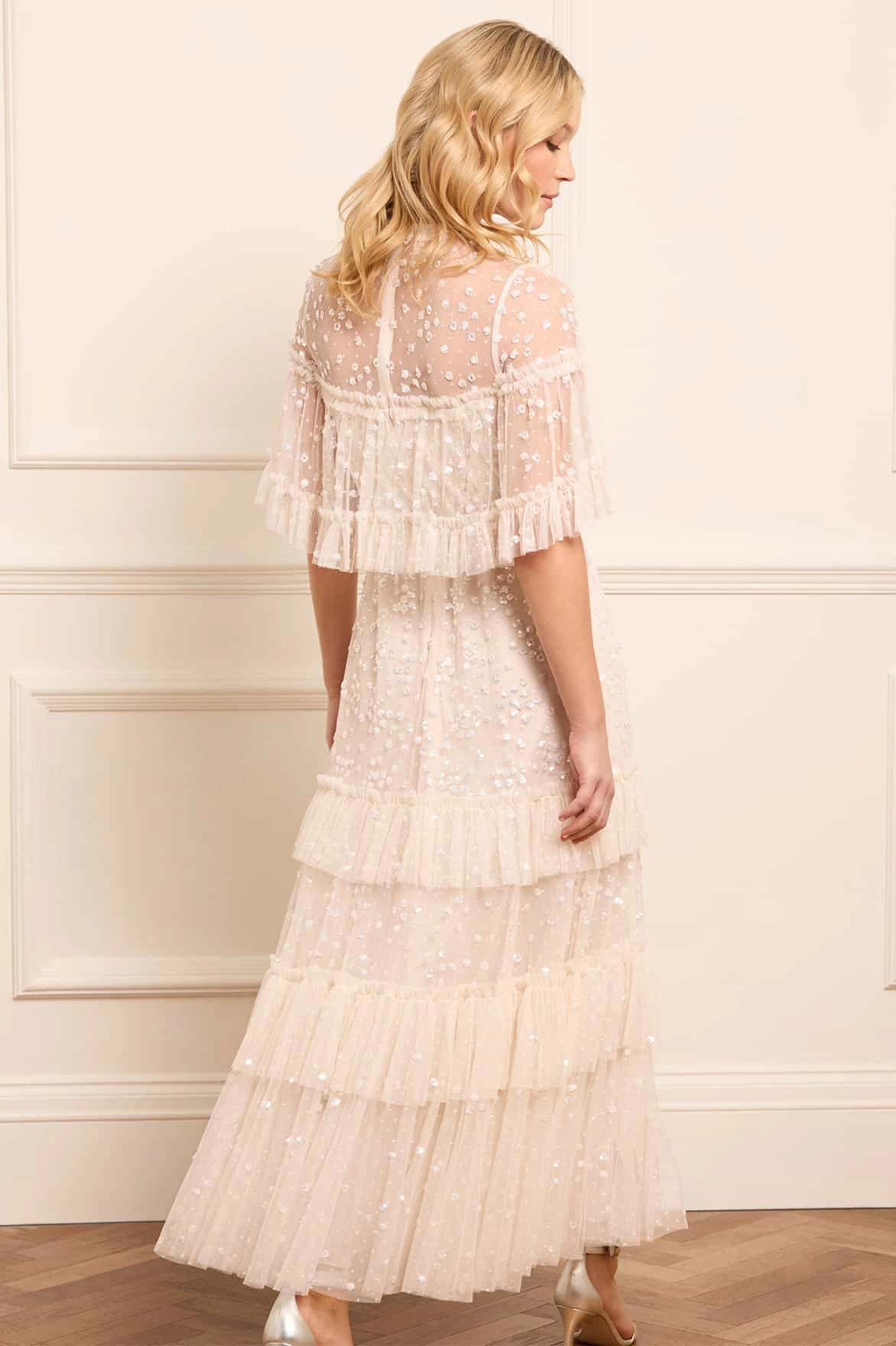 Workwear Comfort Perfect Fit Look Leila Dot Tiered Cape Ankle Gown