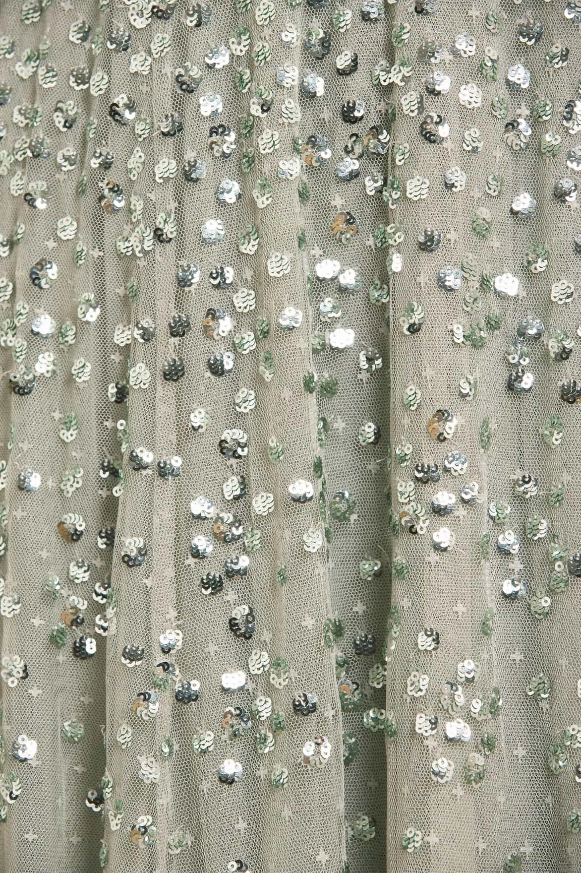 Comfortable and Fashionable Designer-Label Leila Dot V-Neck Ankle Gown