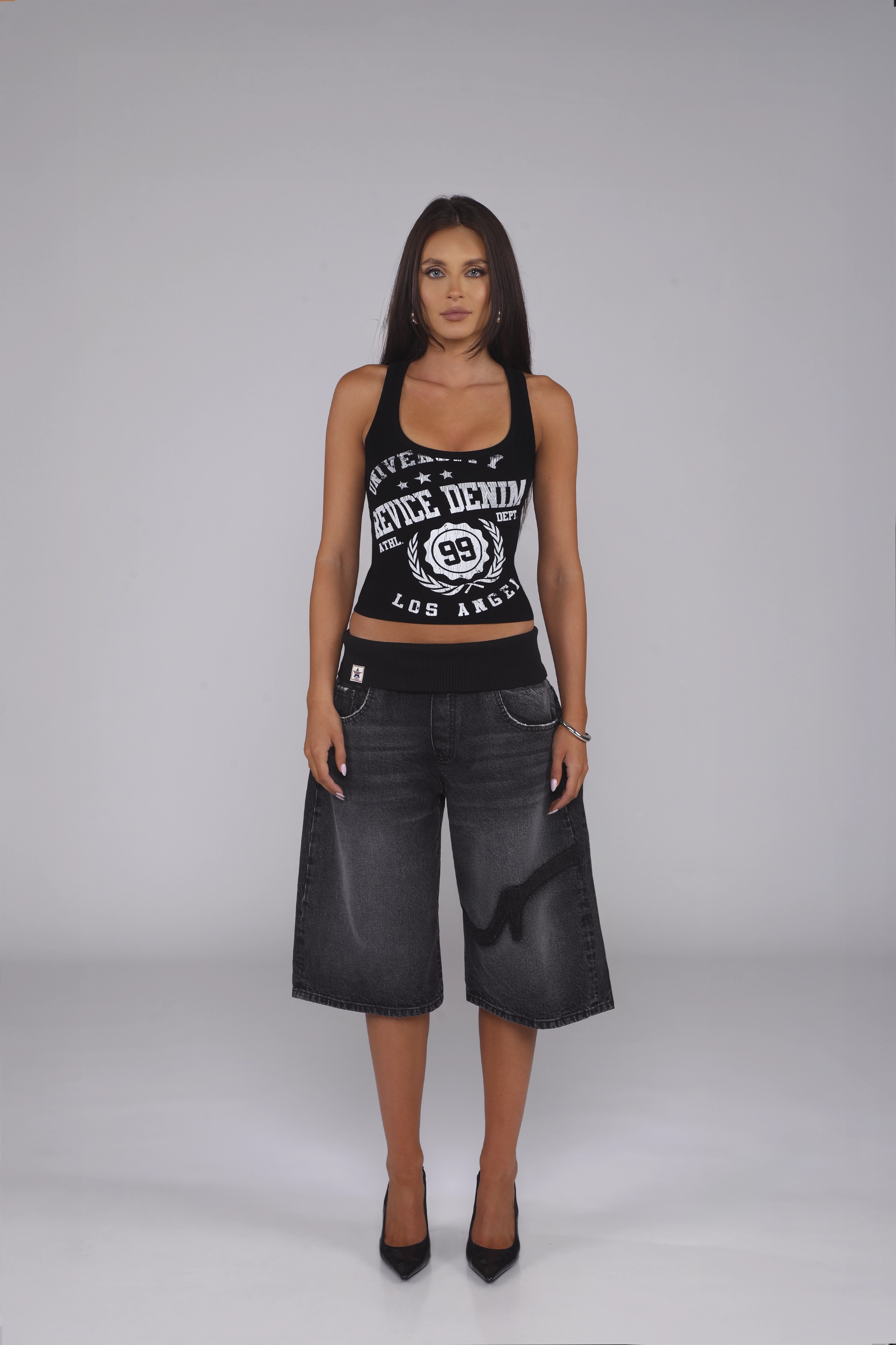 Flexible Waist VICE JORT / VINTAGE BLACK