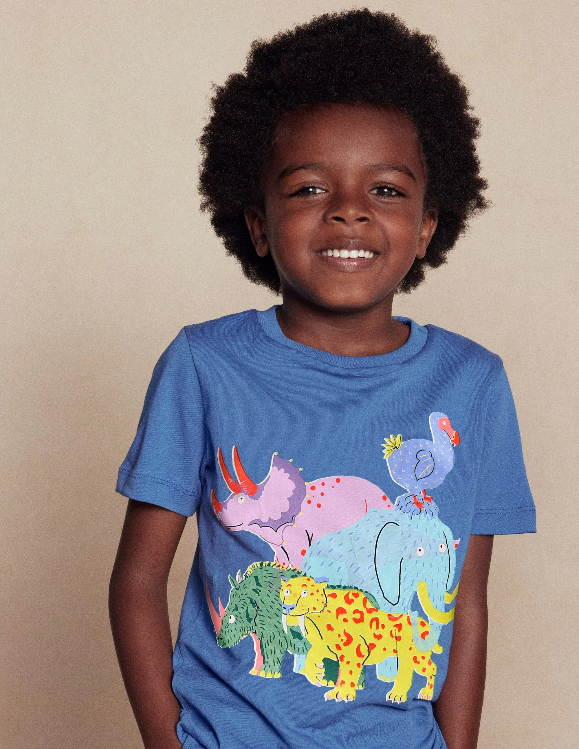 Quick Dry Tech FourWayStretchFabric Short Sleeve Riso T-Shirt-Delft Extinct Animals