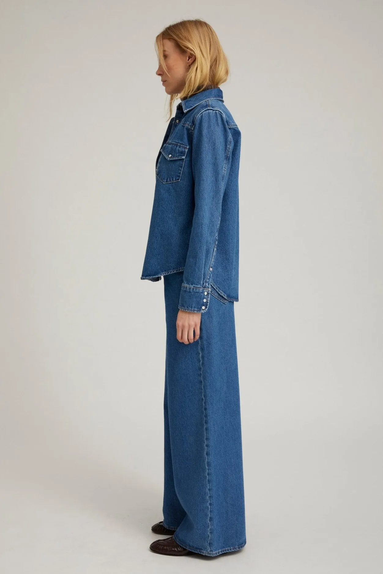 SubtleTexture Eco friendly materials Coco Denim Western Button Down