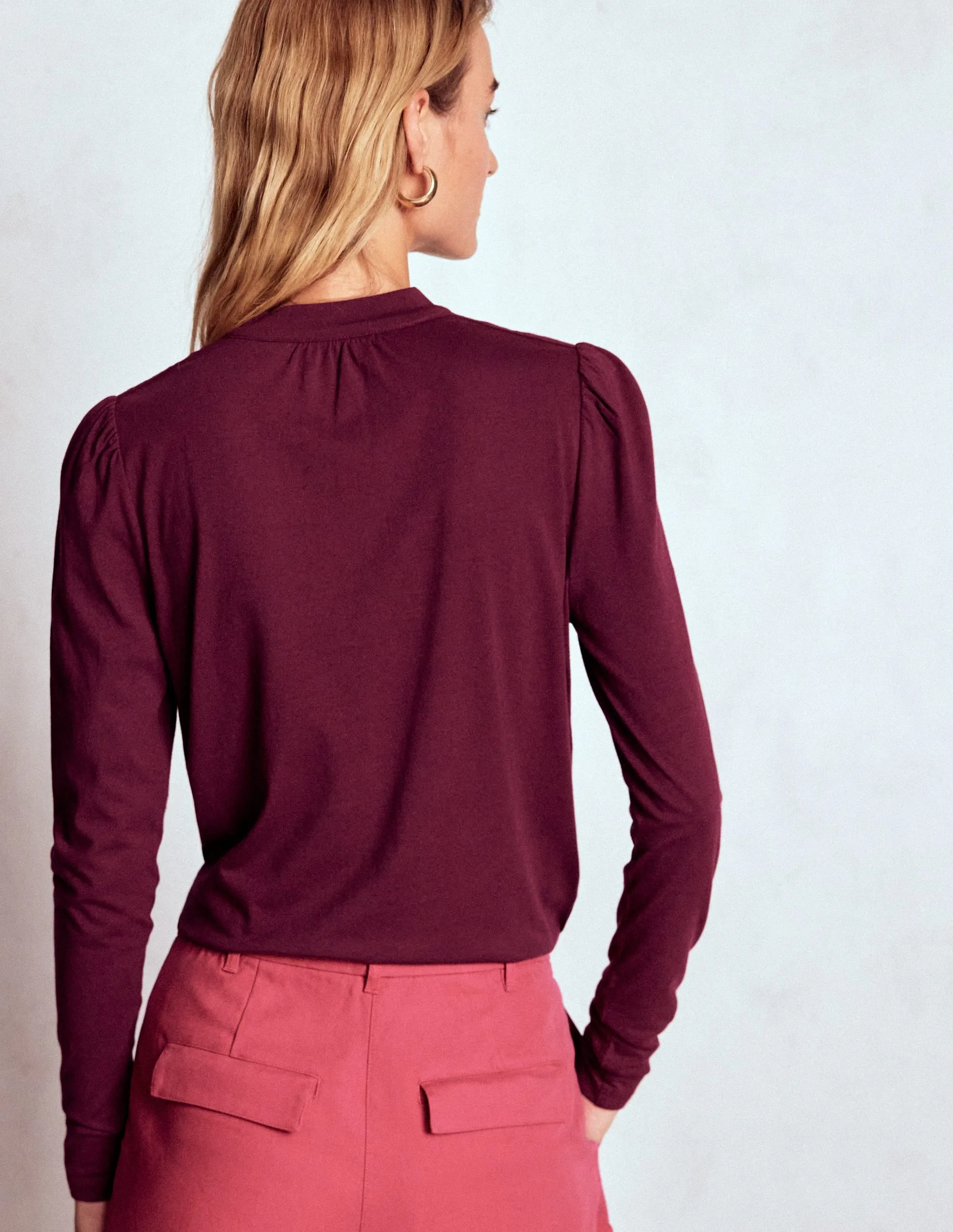 Tie Neck Supersoft Top-Deep Wisteria AntiSnagYarnProcessing