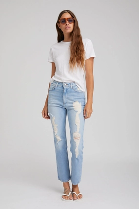 Alanis Boyfriend Distressed Denim Soft touch finish OdorResistantTreatment