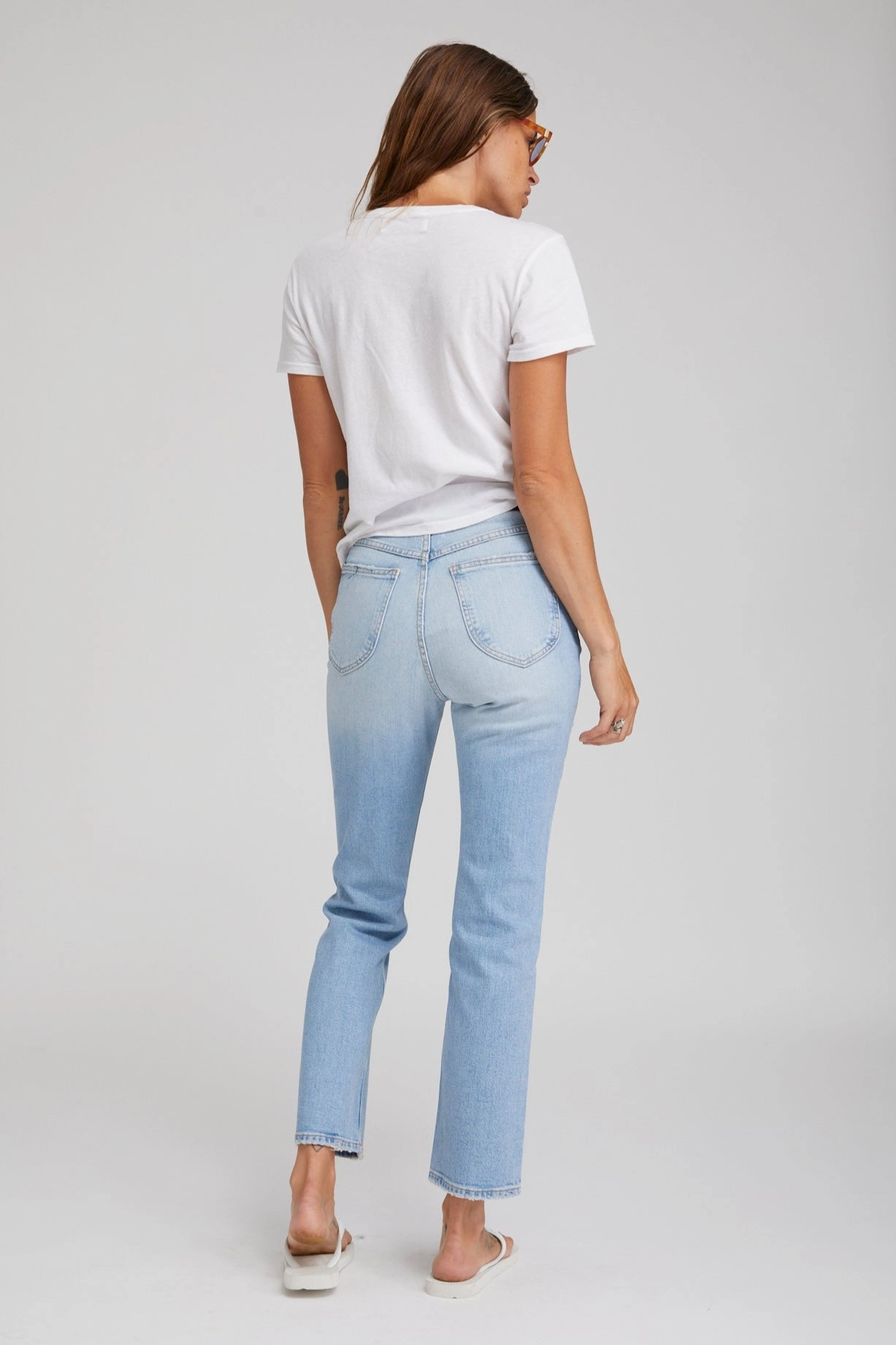 Minimalist Silhouette Cut Alanis Boyfriend Distressed Denim