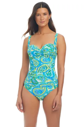 Unlined Design BuiltInLayer More Is More Shirred Maillot Swimsuit