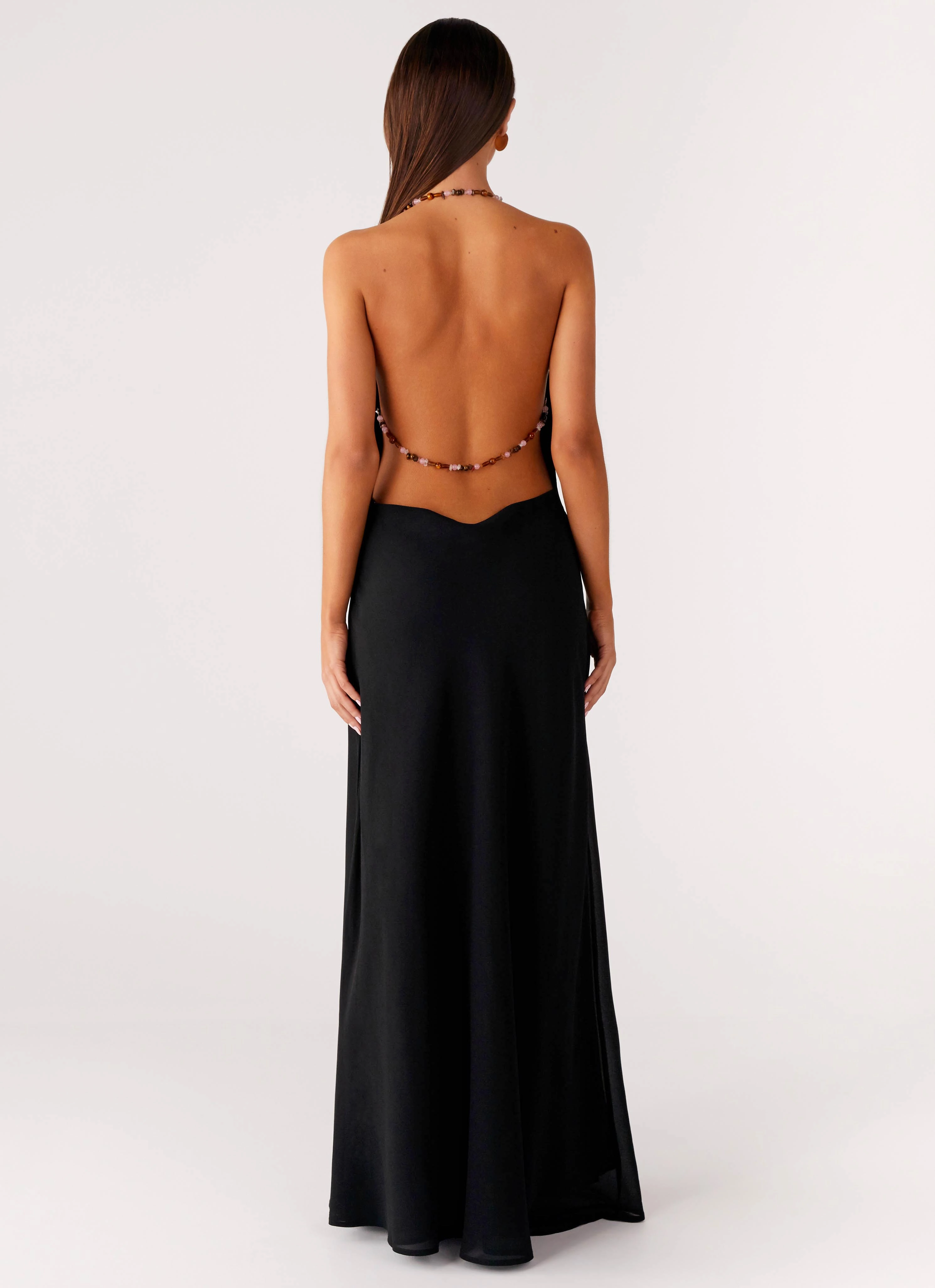 Morning Crush Cowl Maxi Dress - Black
