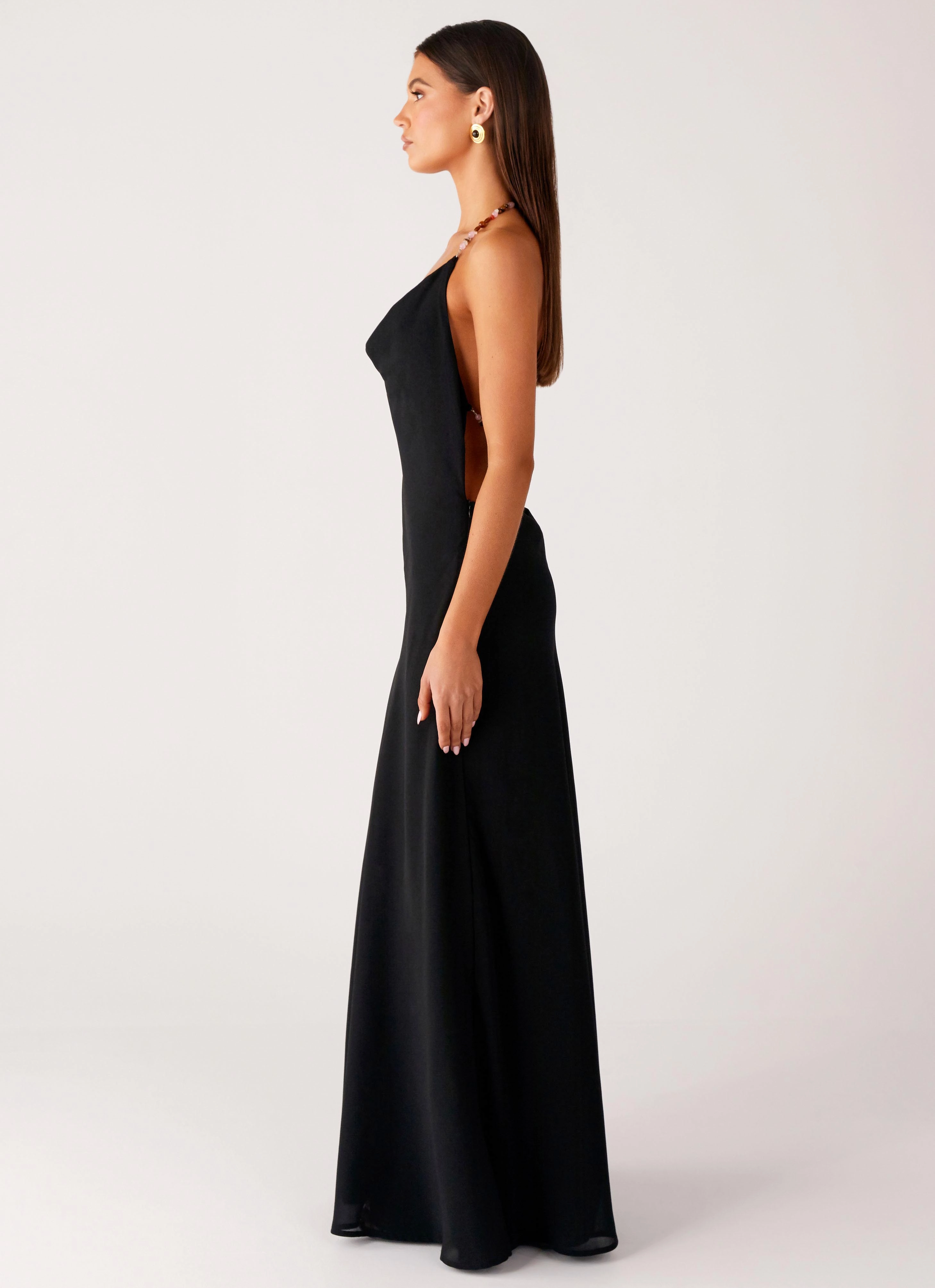 Morning Crush Cowl Maxi Dress - Black