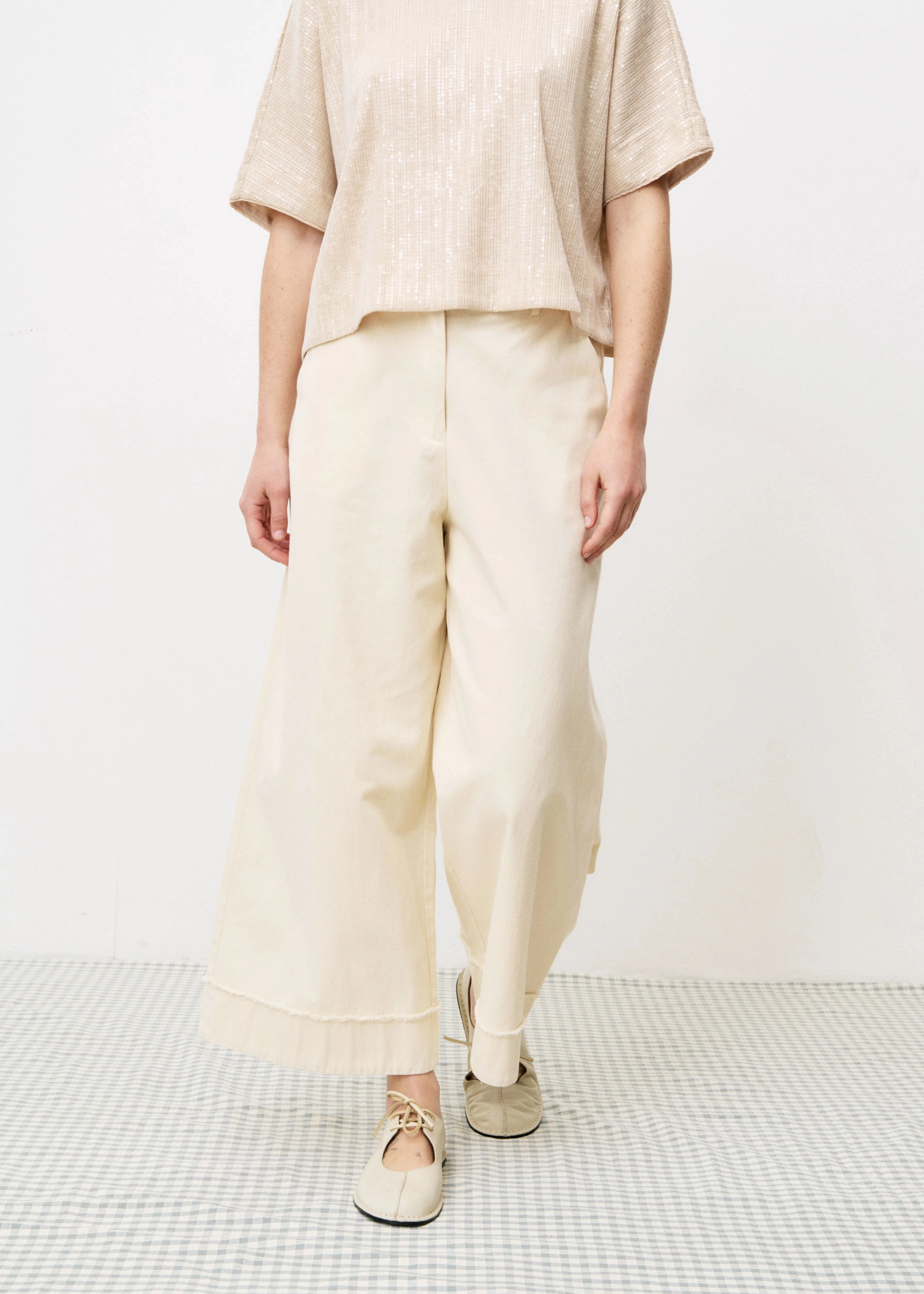 ARACELI WIDE-LEG TROUSERS ReflectiveAccentDetails