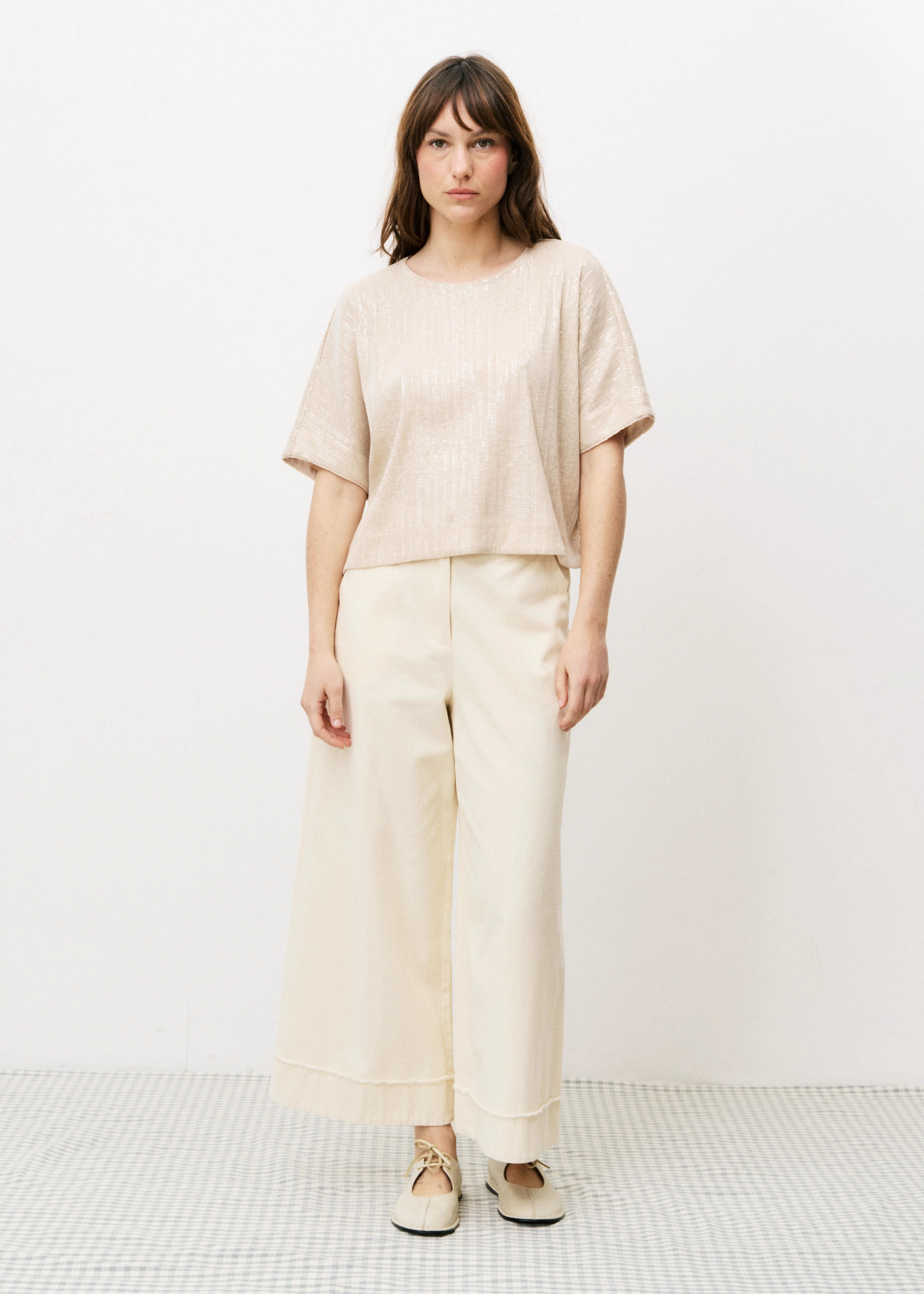 ripstop fabric ARACELI WIDE-LEG TROUSERS