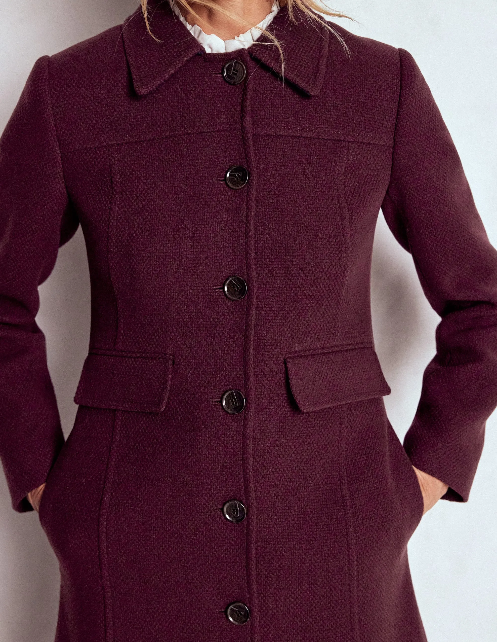 Wind Resistant Nylon Cover St Albans Coat-Dark Cherry