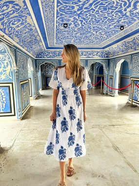 Lexington Dress Blueberry bouquet Travel piece