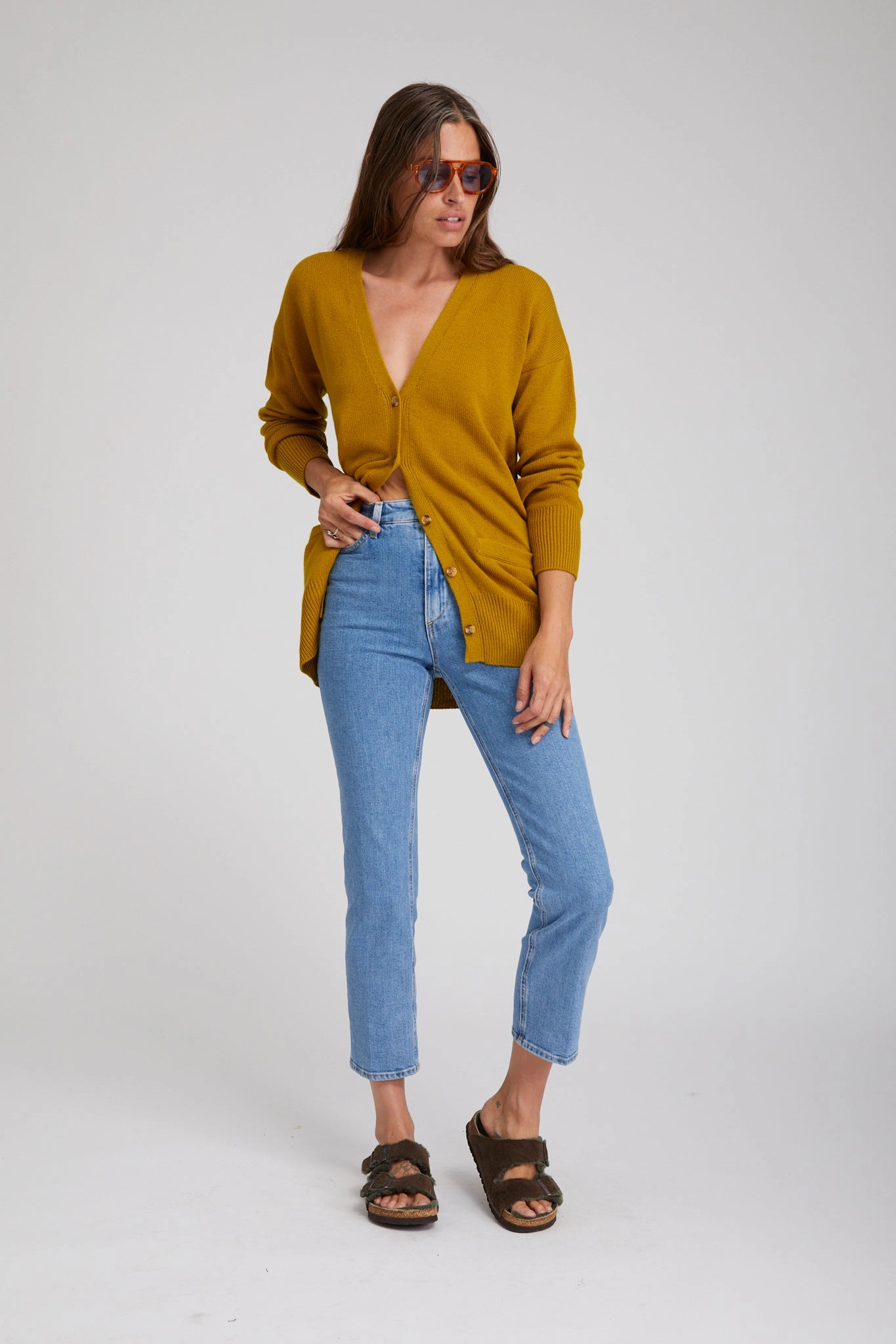 Relaxed Tee Vinaigrette Cashmere Long Cardigan