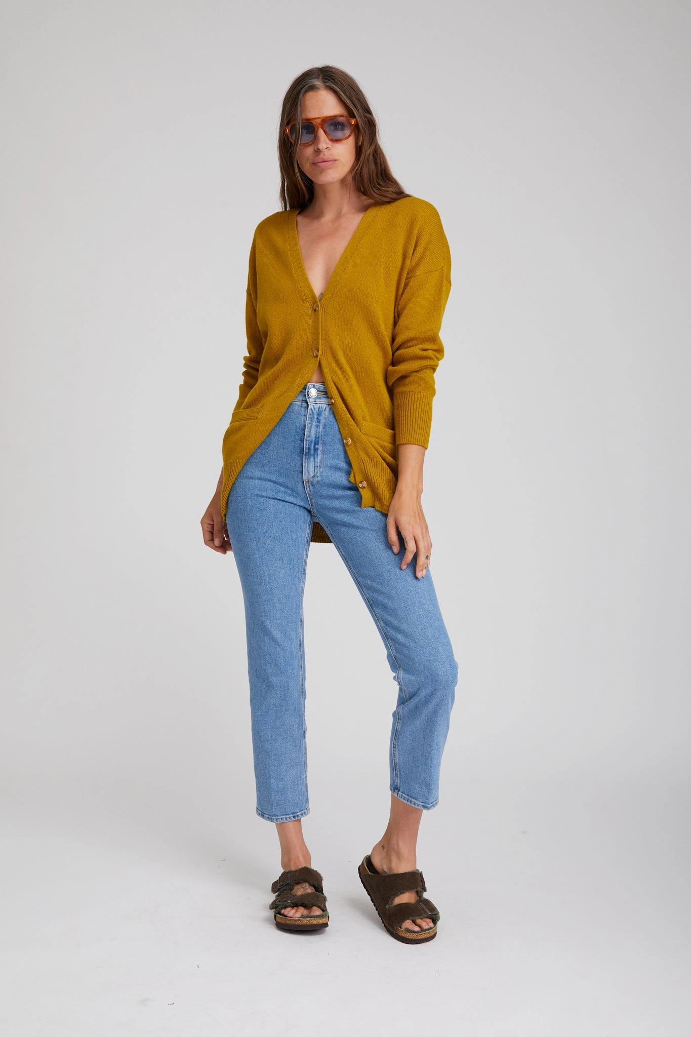 Vinaigrette Cashmere Long Cardigan AbrasionResistantEdging