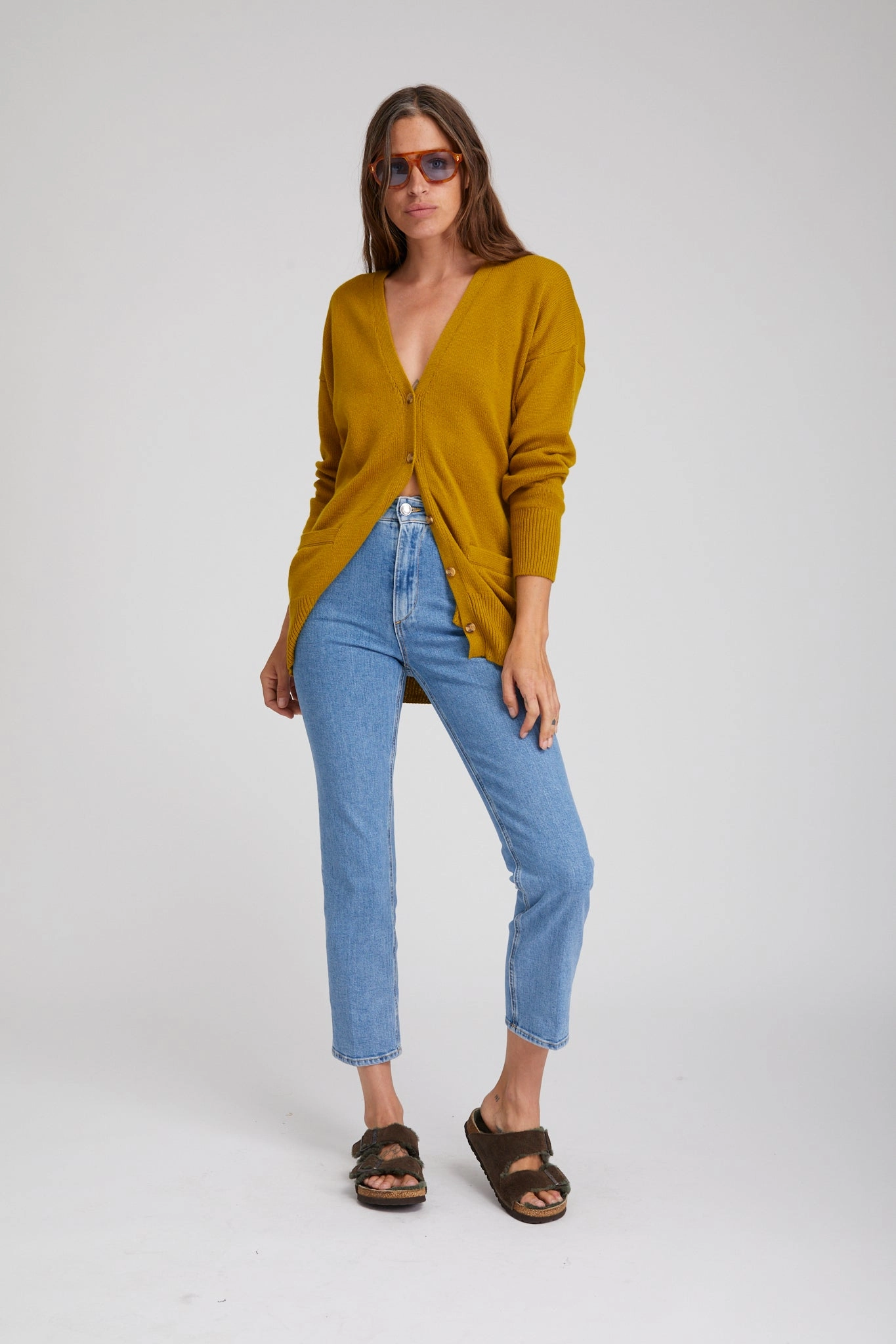 AirflowOptimized Design NonRestrictiveSilhouette Vinaigrette Cashmere Long Cardigan