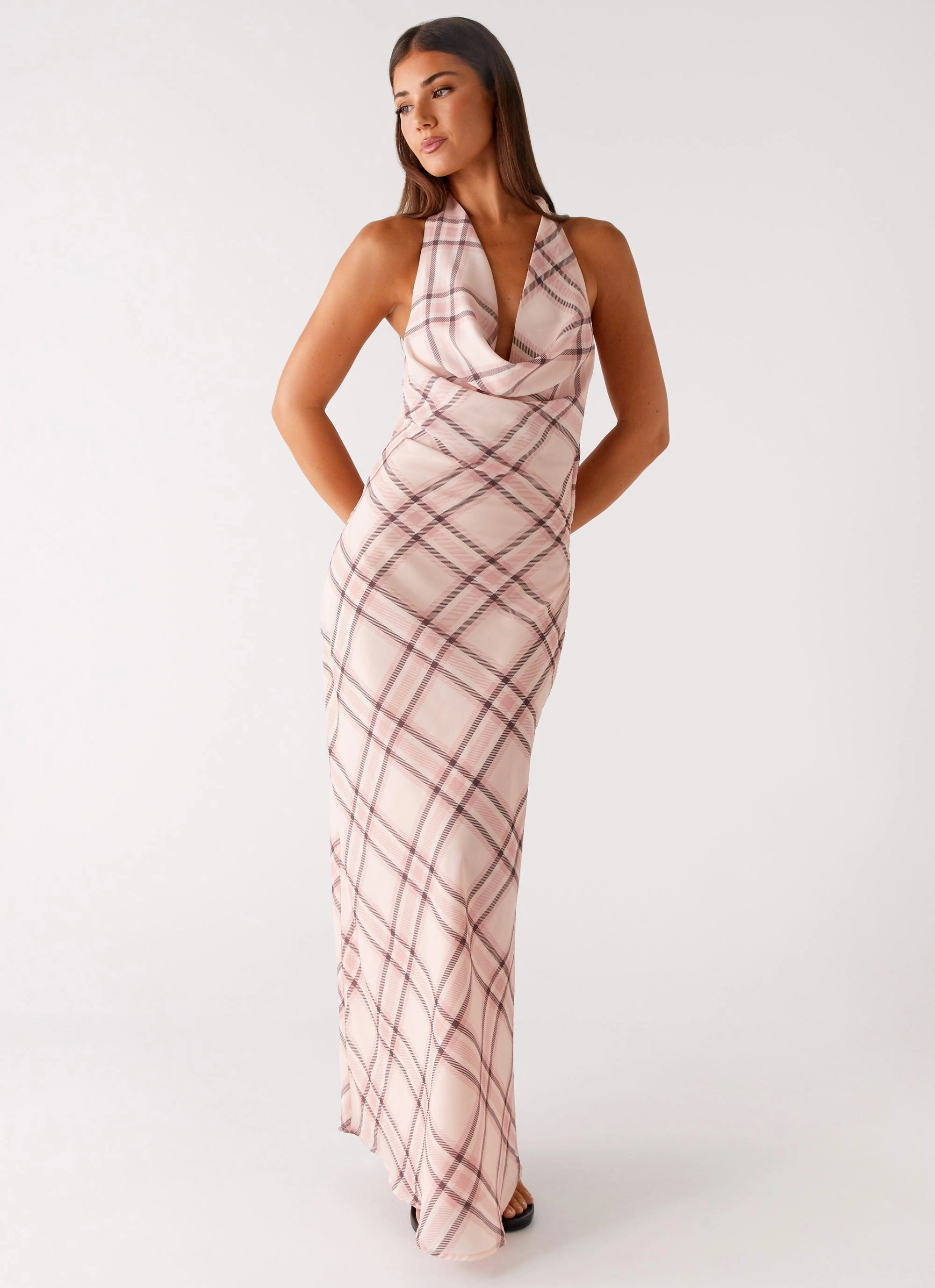 Muse Maxi Dress - Pink Check