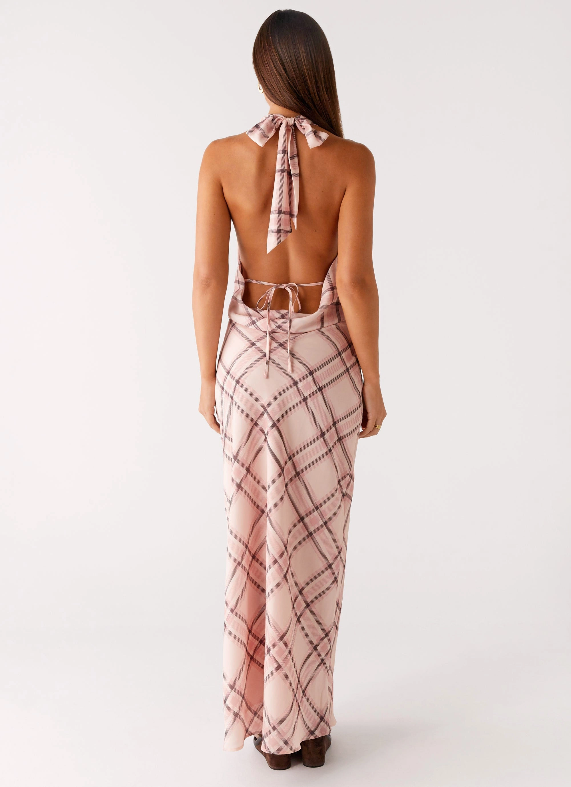 Muse Maxi Dress - Pink Check