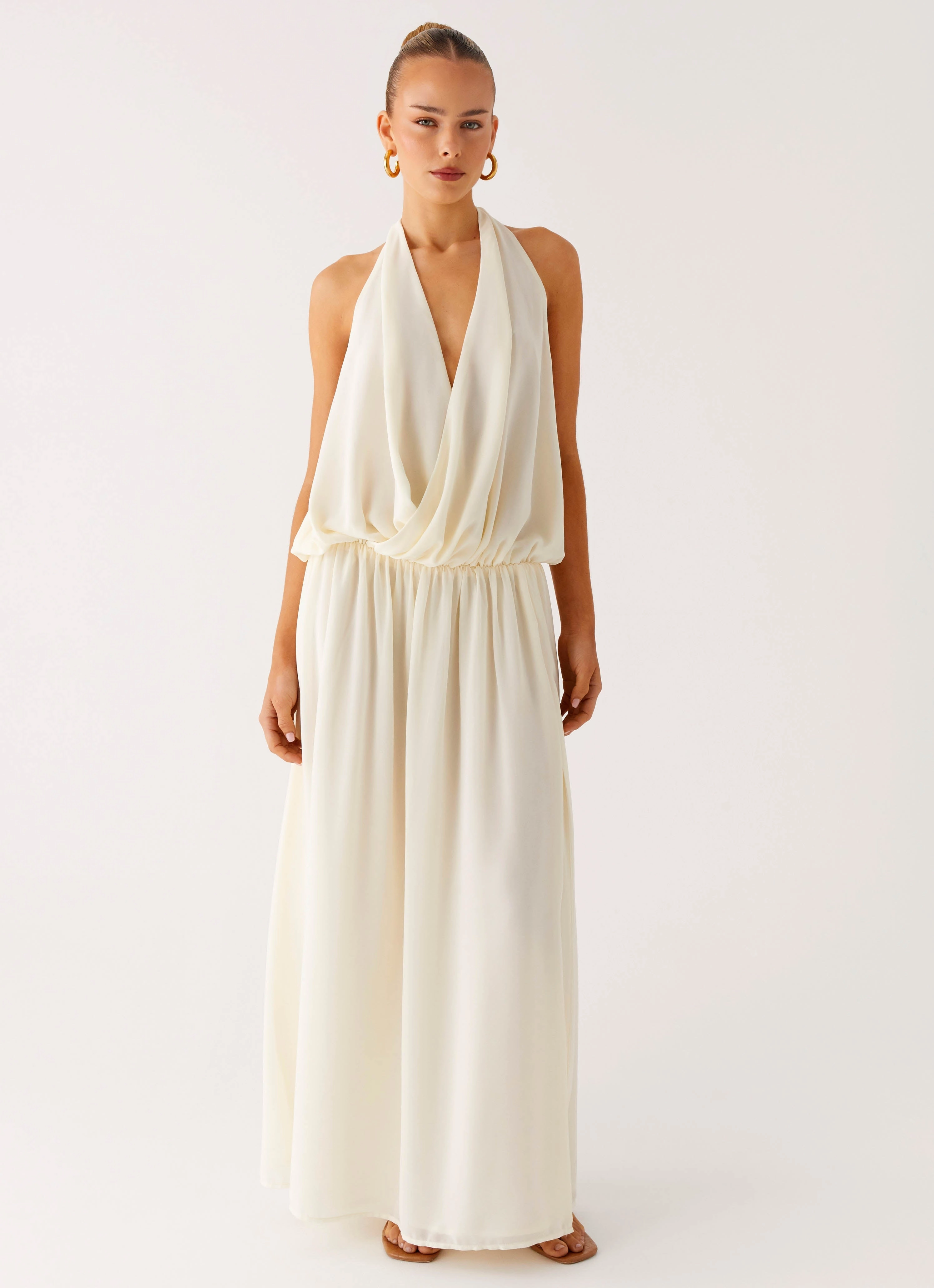 Narlah Halter Maxi Dress - Ivory
