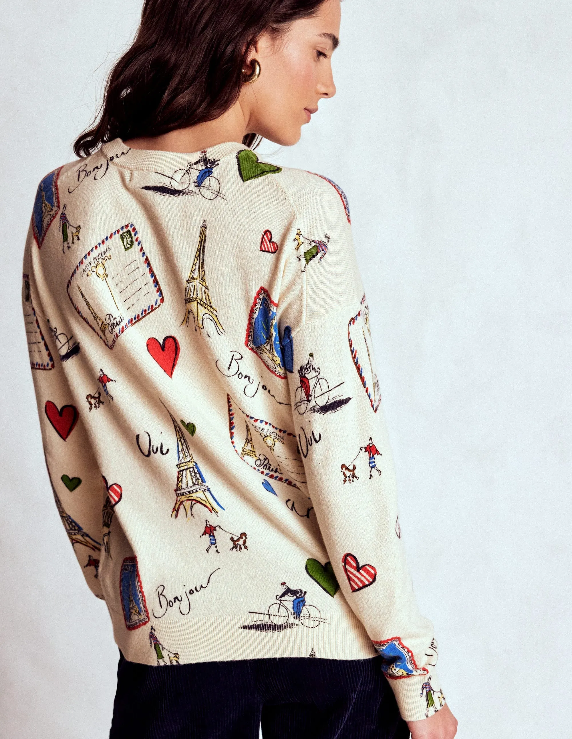 Minimal Layer Natasha Novelty Jumper-Ivory, Postcard from Paris