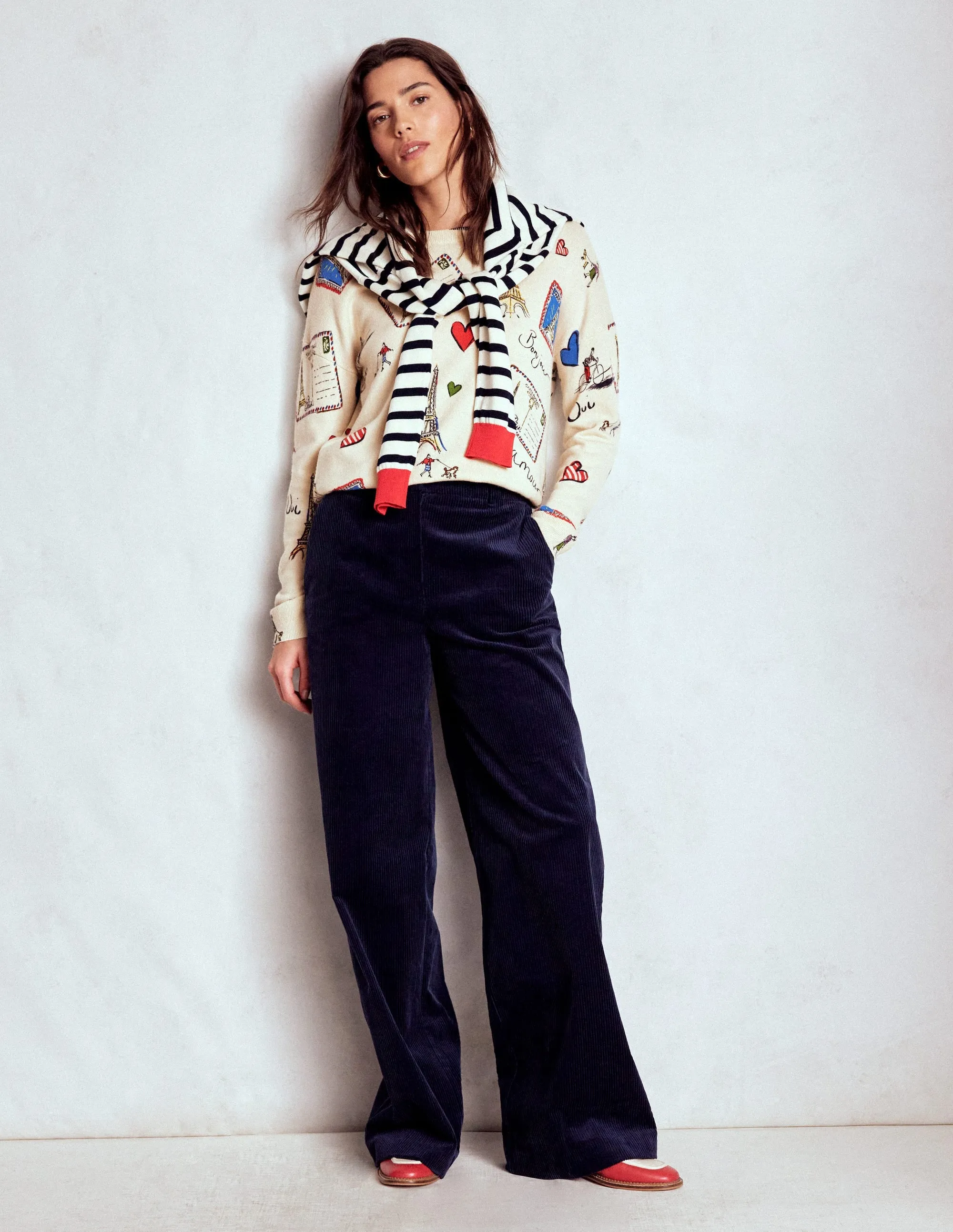 Natasha Novelty Jumper-Ivory, Postcard from Paris Crisp Design