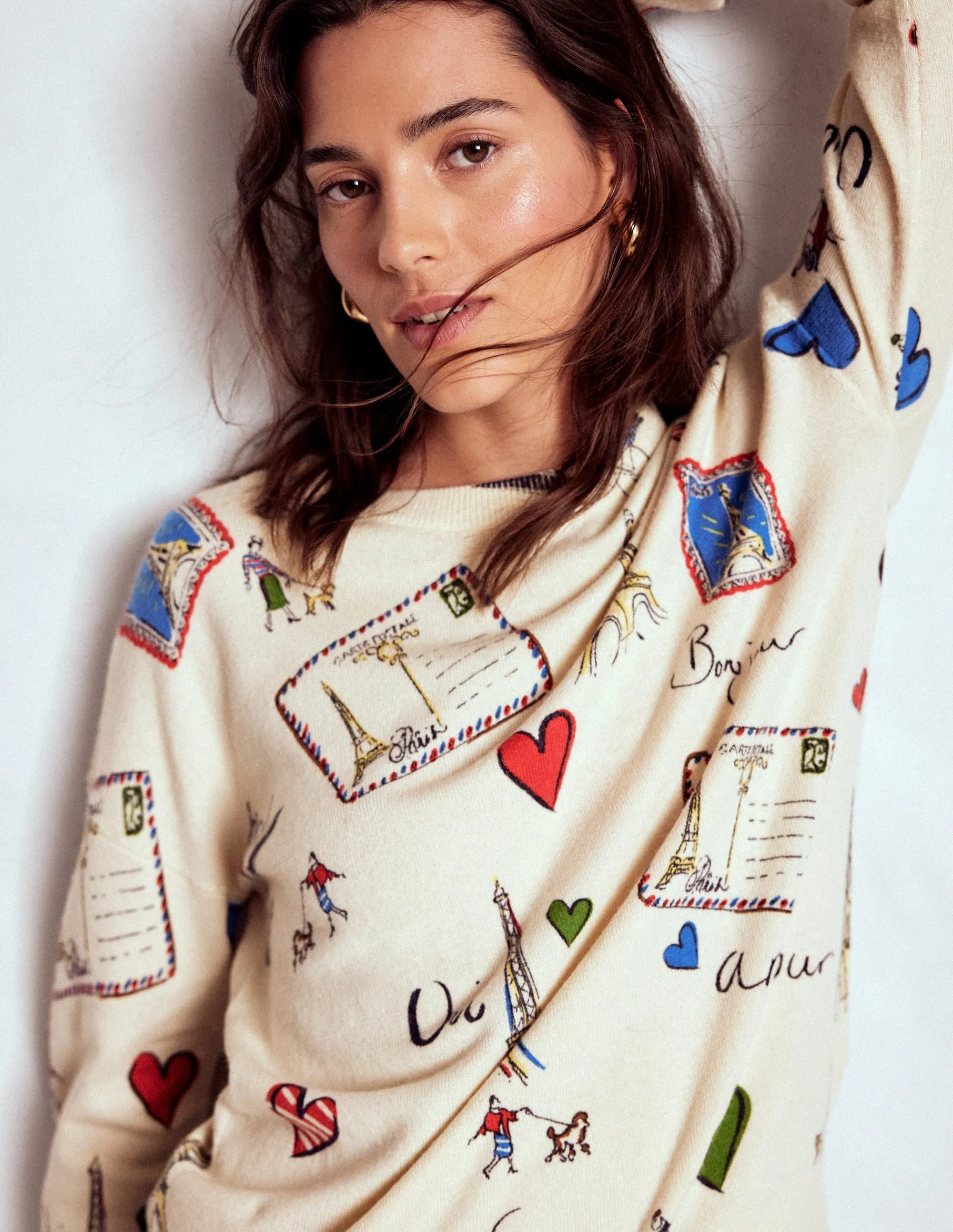 Natasha Novelty Jumper-Ivory, Postcard from Paris All Season