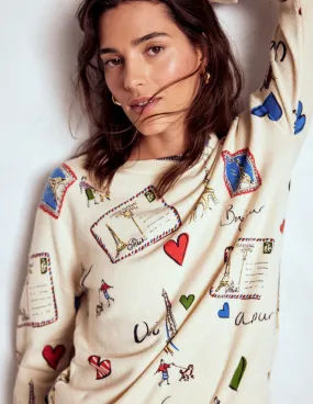 Natasha Novelty Jumper-Ivory, Postcard from Paris All Season
