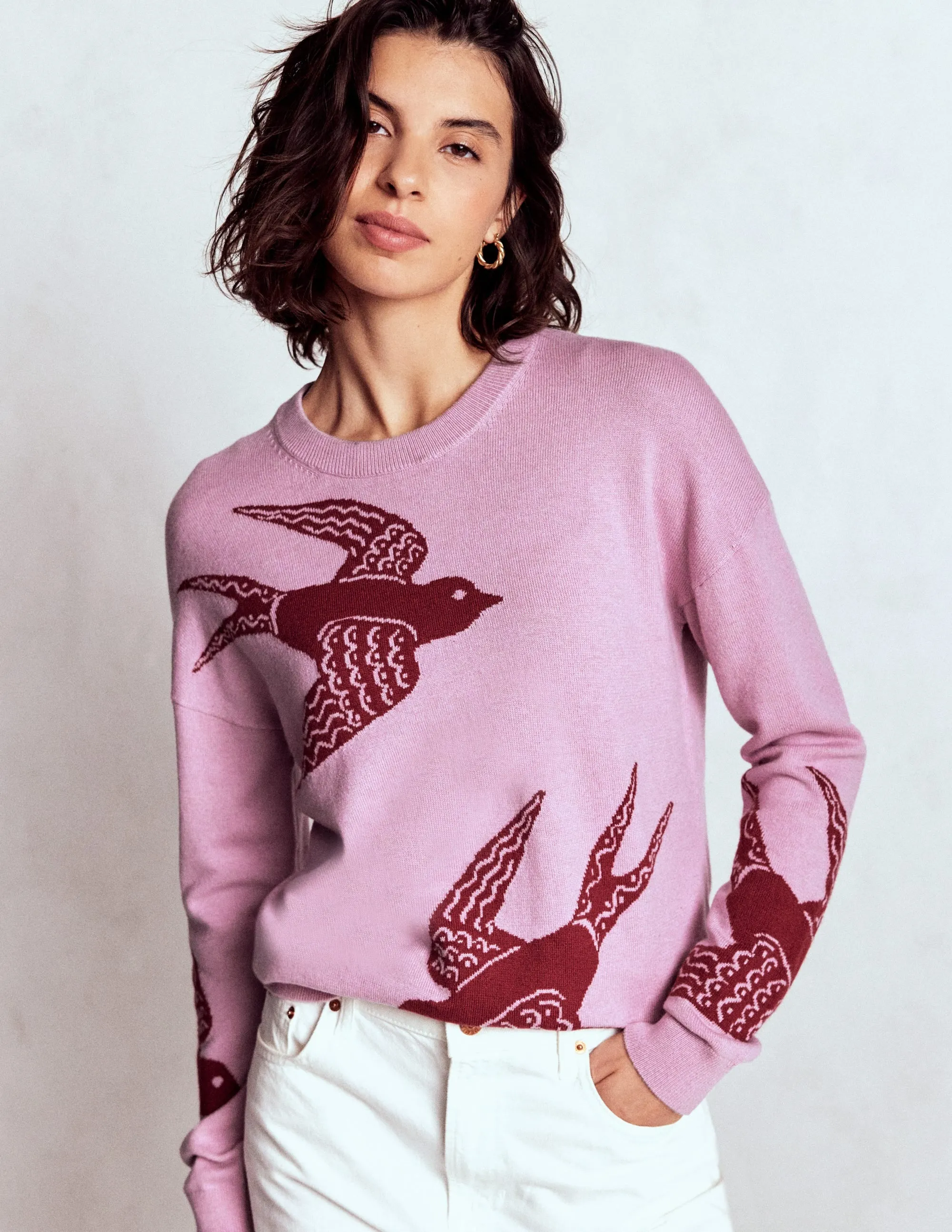 OdorResistant Fiber Natasha Novelty Jumper-Swooping Swallow